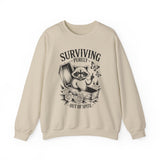 Surviving Purely Sweatshirt — Raccoon Coffin Goth Crewneck