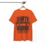 Skateboard Enthusiast Tee, Unisex Heavy Cotton Tee with Skateboard Design, Perfect for Skaters, Casual Wear, Gift for Skateboarding Lovers