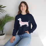 Dachshund Floral Sweatshirt — Pink Sausage Dog Crewneck