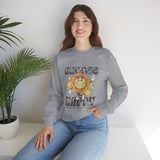 Choose Happy Crewneck Sweatshirt – Retro Sunflower Positive Vibe Pullover