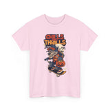 Halloween Skateboard Tee, Chills and Thrills Graphic T-Shirt, Unisex Cotton Shirt, Fall Fashion, Halloween Costume, Gift for Skaters