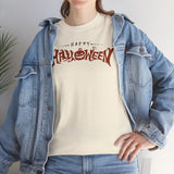 Happy Halloween Unisex Heavy Cotton Tee, Spooky Shirt, Fall Fashion, Pumpkin Tee, Halloween Costume, Gift for Halloween Lovers