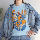 Surfer Wave Unisex Heavy Cotton Tee, Beach Vibes Shirt, Cool Gift for Surfers, Summer Style, Ocean Lover Tee, Fun Casual Wear
