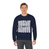 Hustle and Believe Sweatshirt for Dreamers, Cozy Crewneck, Motivational Apparel, Unisex Gift for Entrepreneurs, Trending Fashion