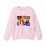 Crewneck Sweatshirt — Bold Colorblock 'Break the Rules' Graphic