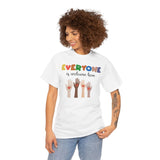 'Everyone is welcome here' Inclusive Message Tee | Gift For Him | Gildan Soft | Colorful Tee
