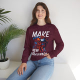 Make New Discoveries Crewneck Sweatshirt — Skull Explorer Graphic Pullover