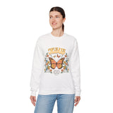 Butterfly Jesus Sweatshirt - Cozy Biblical Crewneck, Faith-Inspired Gift, Spiritual Apparel, Religious Fashion, Perfect for Everyday Use