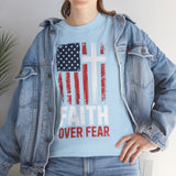 Faith Over Fear American Flag Cross T‑Shirt