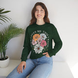 Christian Floral Crewneck Sweatshirt — “Jesus Loves Me This I Know”