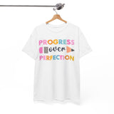 Progress Over Perfection Tee, Inspirational T-Shirt, Motivational Gift, Creative Apparel, Unisex Cotton Shirt