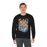 Surf-Inspired Unisex Crewneck Sweatshirt, Cozy Beachwear, Casual Ocean Vibe, Perfect for Surfing Lovers, Gift for Ocean Enthusiasts