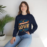Crewneck Sweatshirt — "All You Need Is Love" Vintage Floral Design