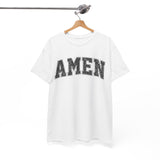 Amen Graphic Tee — Vintage Black Text Christian T‑Shirt