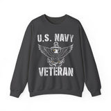 U.S. Navy Veteran Crewneck Sweatshirt - Distressed Anchor & Eagle Design