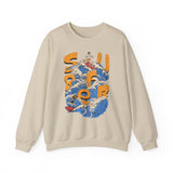 Surf-Inspired Unisex Crewneck Sweatshirt, Cozy Beachwear, Casual Ocean Vibe, Perfect for Surfing Lovers, Gift for Ocean Enthusiasts