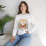Butterfly Jesus Sweatshirt - Cozy Biblical Crewneck, Faith-Inspired Gift, Spiritual Apparel, Religious Fashion, Perfect for Everyday Use