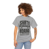 Skateboard Enthusiast Tee, Unisex Heavy Cotton Tee with Skateboard Design, Perfect for Skaters, Casual Wear, Gift for Skateboarding Lovers