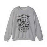 Surviving Purely Sweatshirt — Raccoon Coffin Goth Crewneck