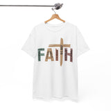 Faith Cross T‑Shirt — Rustic Inspirational Christian Tee