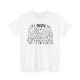 Floral Motivational Tee, It's Okay to Blossom T-Shirt, Positive Vibes Cotton Shirt, Self-Care Gift, Unisex Everyday Tee