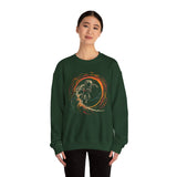 Astronaut Surfing Crewneck Sweatshirt — Space Skateboarder Cosmic Wave Design