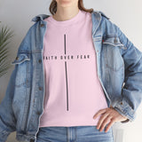 Faith Over Fear T‑Shirt — Minimal Christian Cross Tee