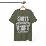 Skateboard Enthusiast Tee, Unisex Heavy Cotton Tee with Skateboard Design, Perfect for Skaters, Casual Wear, Gift for Skateboarding Lovers