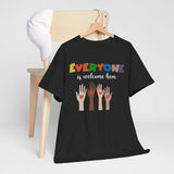 'Everyone is welcome here' Inclusive Message Tee | Gift For Him | Gildan Soft | Colorful Tee