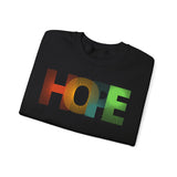 Colorful 'HOPE' Unisex Sweatshirt | Cozy Crewneck for Daily Comfort, Perfect Gift for Friends, Birthdays, Hopeful Spirit
