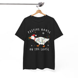 Festive Goose on the Loose Christmas Tee