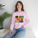 Crewneck Sweatshirt — Bold Colorblock 'Break the Rules' Graphic