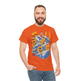 Surfer Wave Unisex Heavy Cotton Tee, Beach Vibes Shirt, Cool Gift for Surfers, Summer Style, Ocean Lover Tee, Fun Casual Wear