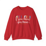 Crewneck Sweatshirt — "If You Know, You Know" Retro Stripe Graphic