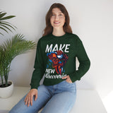 Make New Discoveries Crewneck Sweatshirt — Skull Explorer Graphic Pullover