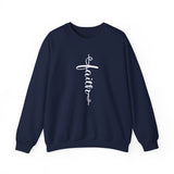 Faith Vertical Script Crewneck Sweatshirt — Christian Inspirational Pullover
