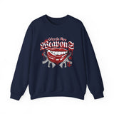 Crewneck Sweatshirt — Red Grin Graphic "Words Are" Streetwear