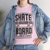 Skateboard Enthusiast Tee, Unisex Heavy Cotton Tee with Skateboard Design, Perfect for Skaters, Casual Wear, Gift for Skateboarding Lovers