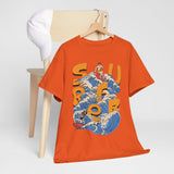 Surfer Wave Unisex Heavy Cotton Tee, Beach Vibes Shirt, Cool Gift for Surfers, Summer Style, Ocean Lover Tee, Fun Casual Wear