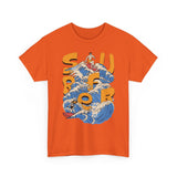 Surfer Wave Unisex Heavy Cotton Tee, Beach Vibes Shirt, Cool Gift for Surfers, Summer Style, Ocean Lover Tee, Fun Casual Wear