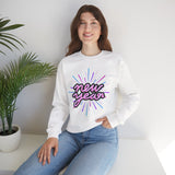 New Year Crewneck Sweatshirt — Retro Neon 'new year' Graphic