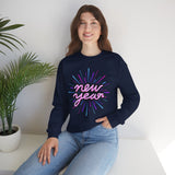 New Year Crewneck Sweatshirt — Retro Neon 'new year' Graphic
