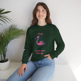 Single & Ready to Flamingle Sweatshirt - Cute Pink Flamingo Graphic
