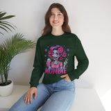 Funny Mombie Sweatshirt | Zombie Mom Halloween Crewneck | Tired Mother Graphic Pullover | Cute Spooky Mom Gift | Gildan 18000