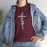 Faith Vertical Script Tee — Inspirational Christian T-Shirt