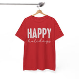 Happy Holidays Tee — Minimal Holiday Greeting T-Shirt