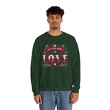 Love Typography Sweatshirt — "All You Need Is Love" Floral Crewneck