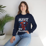 Make New Discoveries Crewneck Sweatshirt — Skull Explorer Graphic Pullover
