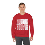Hustle and Believe Sweatshirt for Dreamers, Cozy Crewneck, Motivational Apparel, Unisex Gift for Entrepreneurs, Trending Fashion