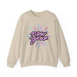 New Year Crewneck Sweatshirt — Retro Neon 'new year' Graphic
